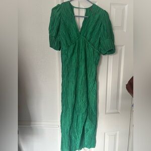 Anthropologie Vibrant Green Midi Dress